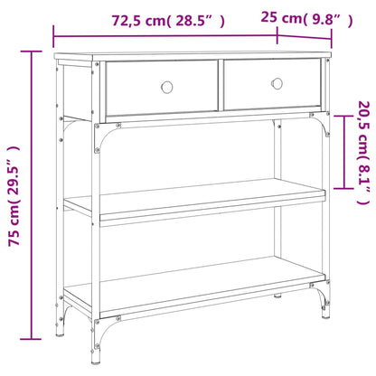 Avlastningsbord Konsollbord Sonoma Eik 72,5x25x75 cm