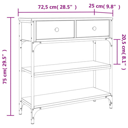 Avlastningsbord Konsollbord Røkt Eik 72,5x25x75 cm