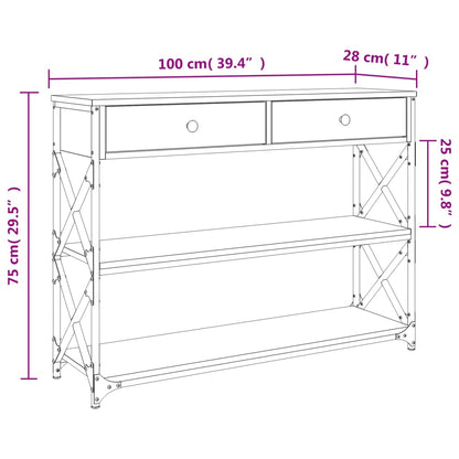 Avlastningsbord konsollbord Svart 100x28x75 cm