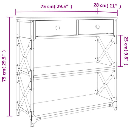 Avlastningsbord Konsollbord Svart 75x28x75 cm
