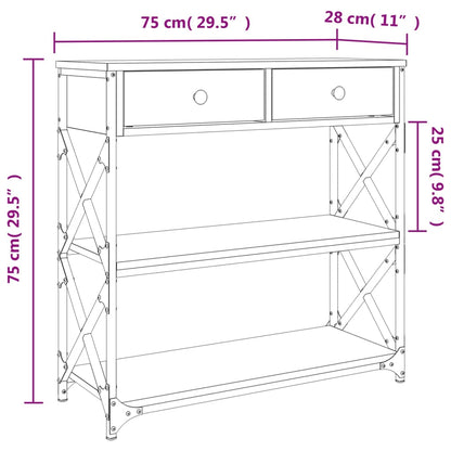 Avlastningsbord Konsollbord Sonoma Eik 75x28x75 cm