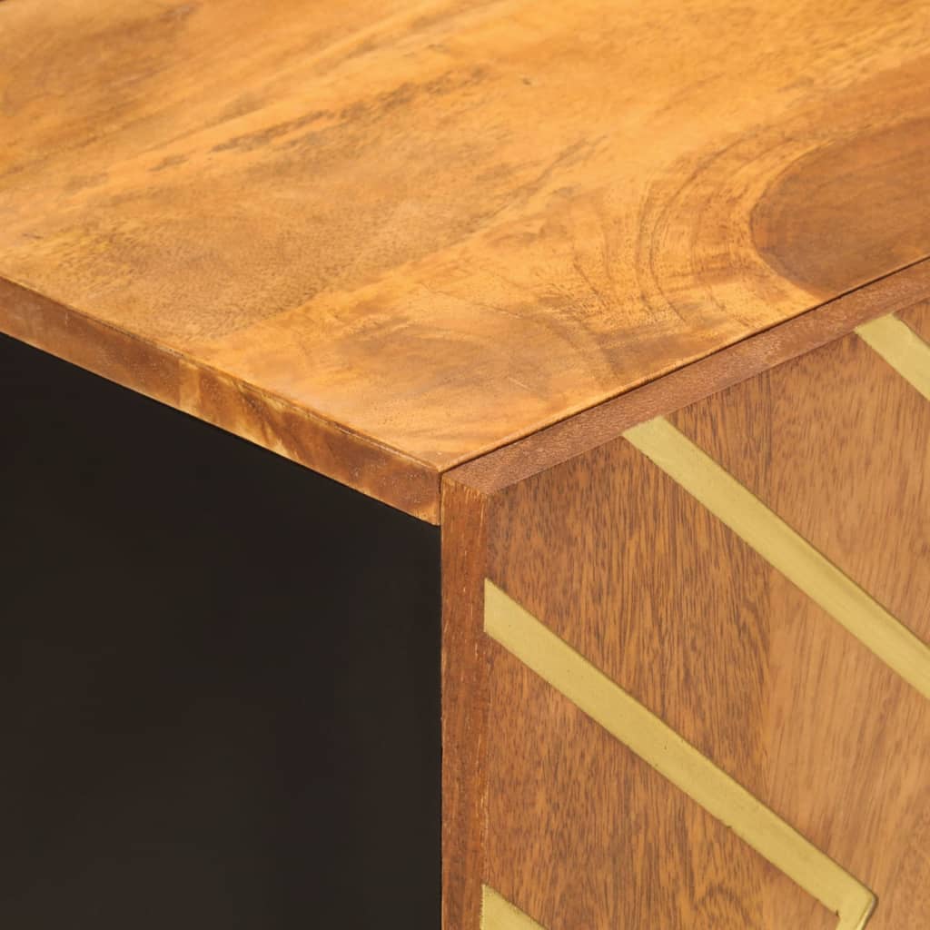 TV-Møbel Svart TV-benk Brun 105x33,5x46 cm heltre mango