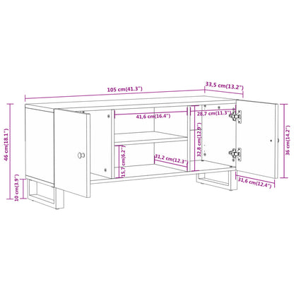 TV-Møbel Svart TV-benk Brun 105x33,5x46 cm heltre mango