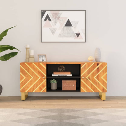 TV-Møbel Svart TV-benk Brun 105x33,5x46 cm heltre mango