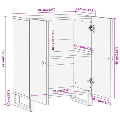 TV-Møbel Svart TV-benk Brun 60x33,5x75 cm heltre mango