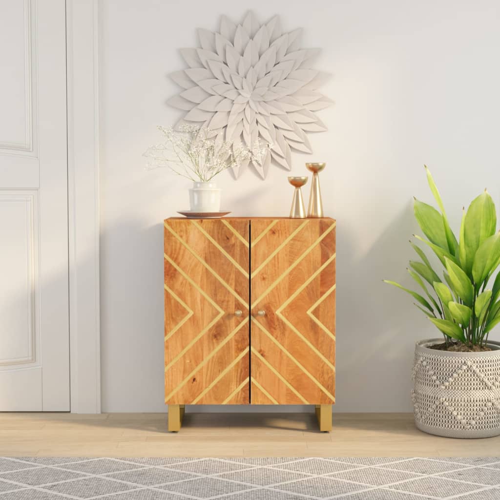 TV-Møbel Svart TV-benk Brun 60x33,5x75 cm heltre mango