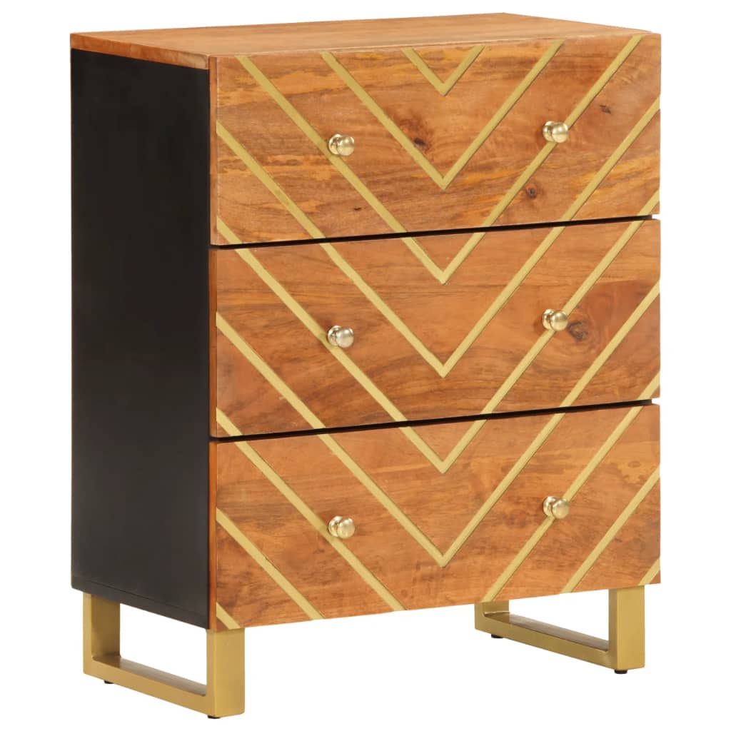 TV-Møbel Svart TV-benk Brun 60x33,5x75 cm heltre mango