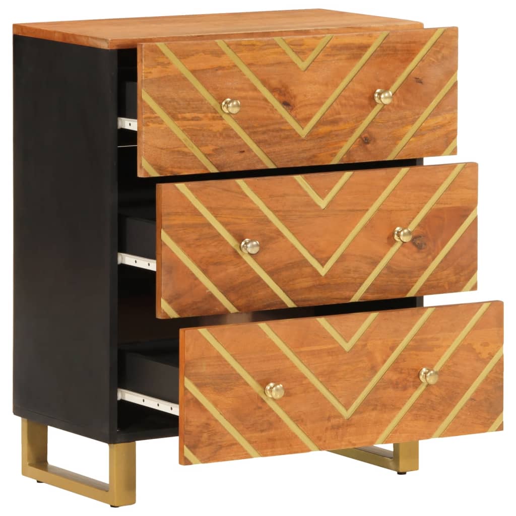 TV-Møbel Svart TV-benk Brun 60x33,5x75 cm heltre mango