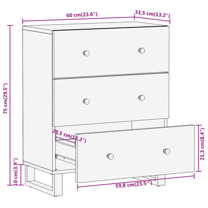 TV-Møbel Svart TV-benk Brun 60x33,5x75 cm heltre mango