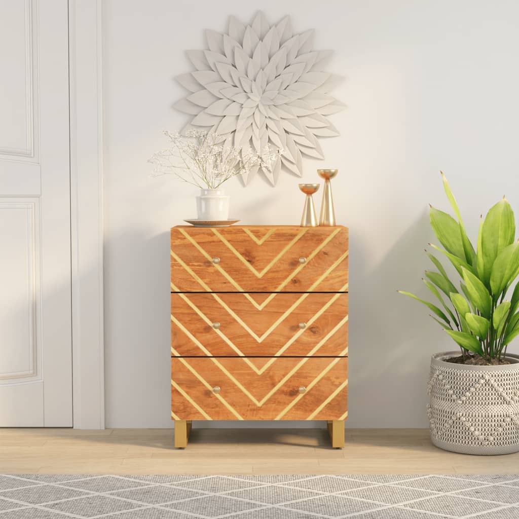TV-Møbel Svart TV-benk Brun 60x33,5x75 cm heltre mango