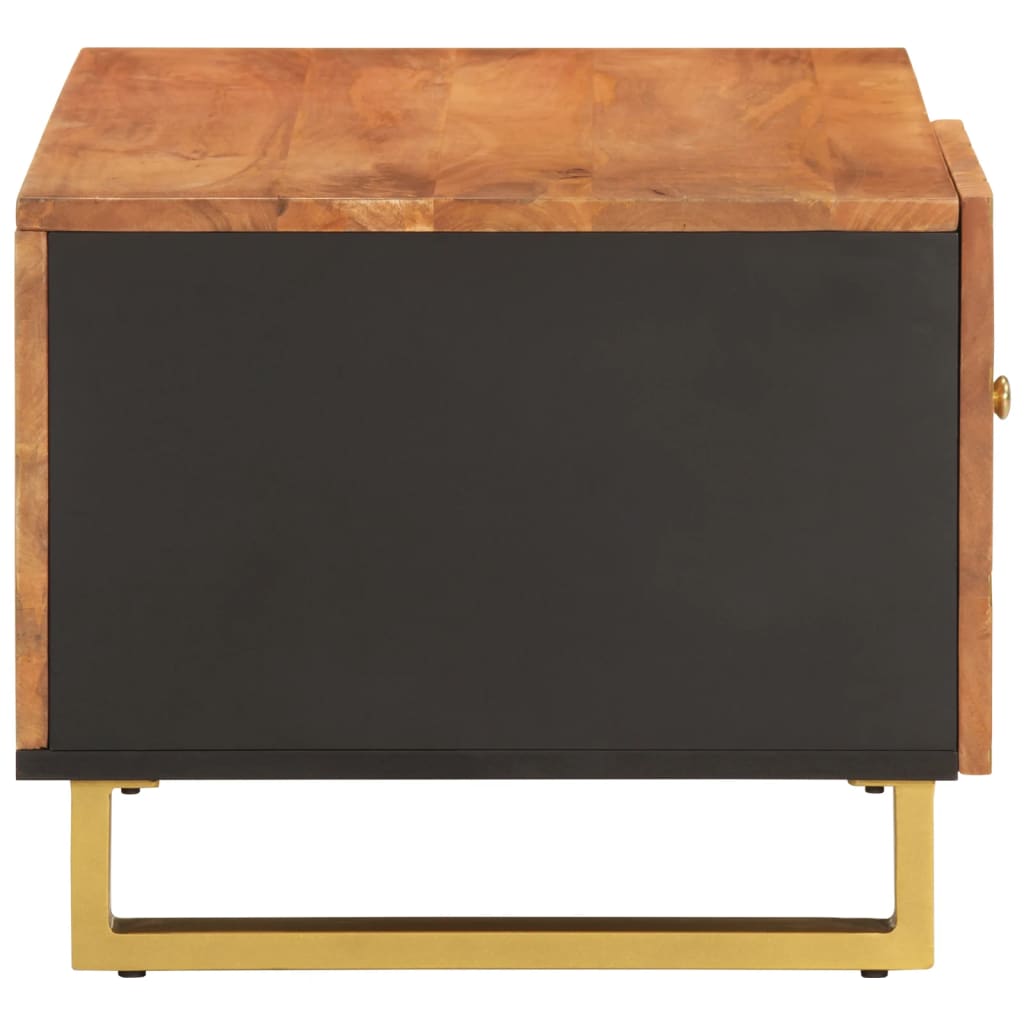 Salongbord Sofabord Brun Svart Tre heltre furu 80x50x40 cm
