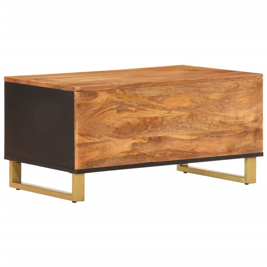 Salongbord Sofabord Brun Svart Tre heltre furu 80x50x40 cm