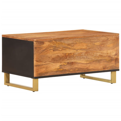Salongbord Sofabord Brun Svart Tre heltre furu 80x50x40 cm