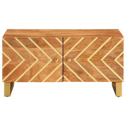 Salongbord Sofabord Brun Tre heltre furu Brun og Svart 80x50x40 cm