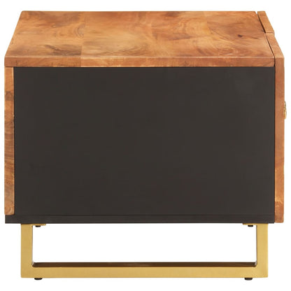 Salongbord Sofabord Brun Tre heltre furu Brun og Svart 80x50x40 cm