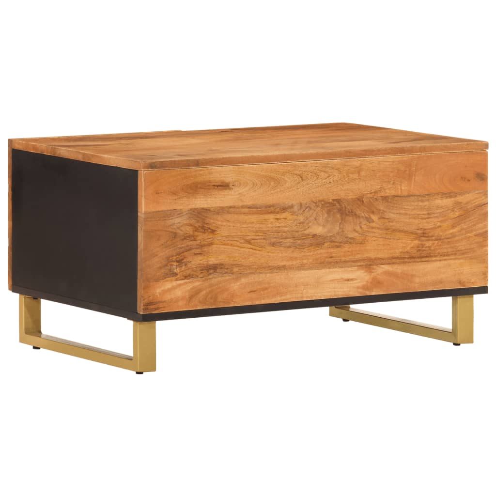 Salongbord Sofabord Brun Tre heltre furu Brun og Svart 80x50x40 cm