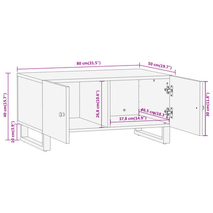 Salongbord Sofabord Brun Tre heltre furu Brun og Svart 80x50x40 cm