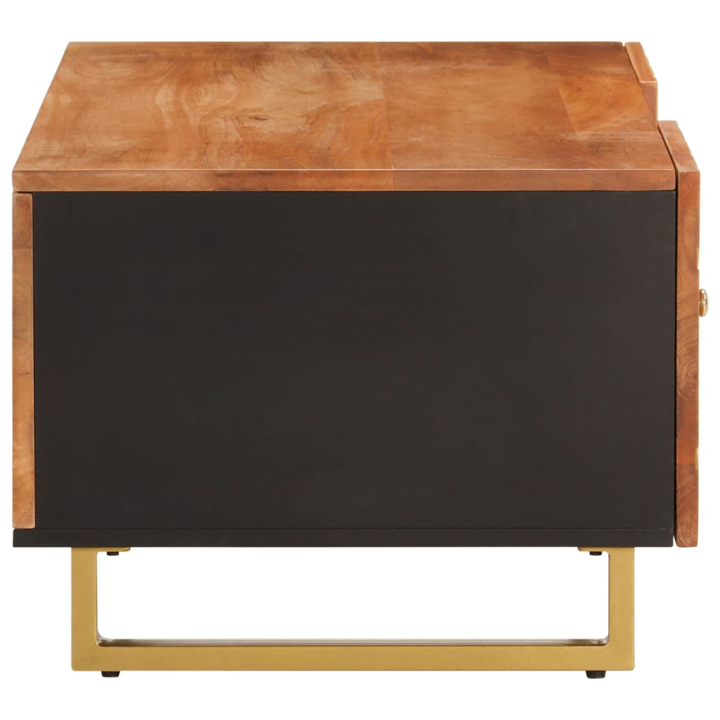 Salongbord Sofabord Brun Svart Tre heltre furu 100x54x40 cm
