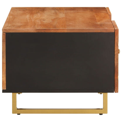 Salongbord Sofabord Brun Svart Tre heltre furu 100x54x40 cm