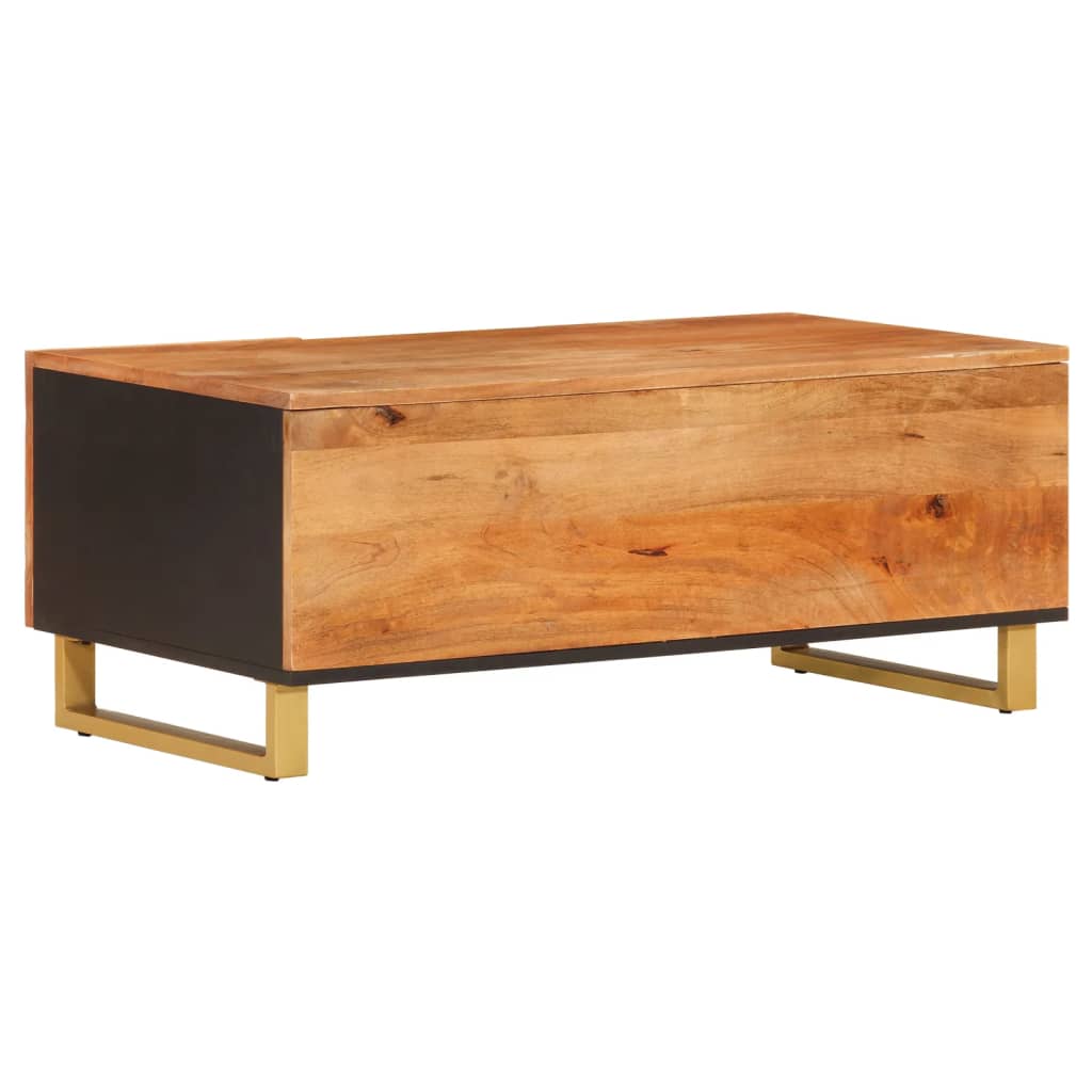 Salongbord Sofabord Brun Svart Tre heltre furu 100x54x40 cm