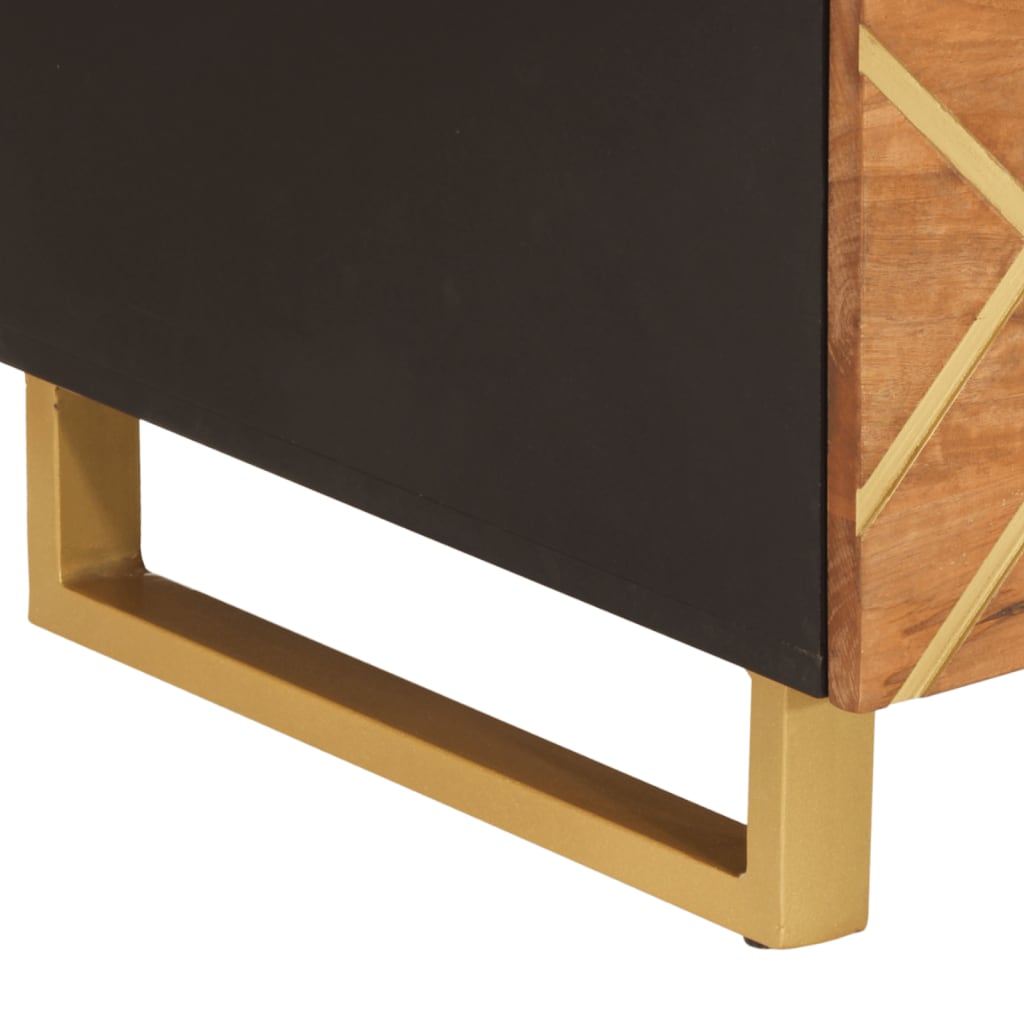 Salongbord Sofabord Brun Svart Tre heltre furu 100x54x40 cm