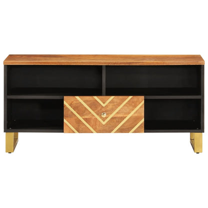 TV-Møbel Svart TV-benk Brun 100x33,5x46 cm heltre mango