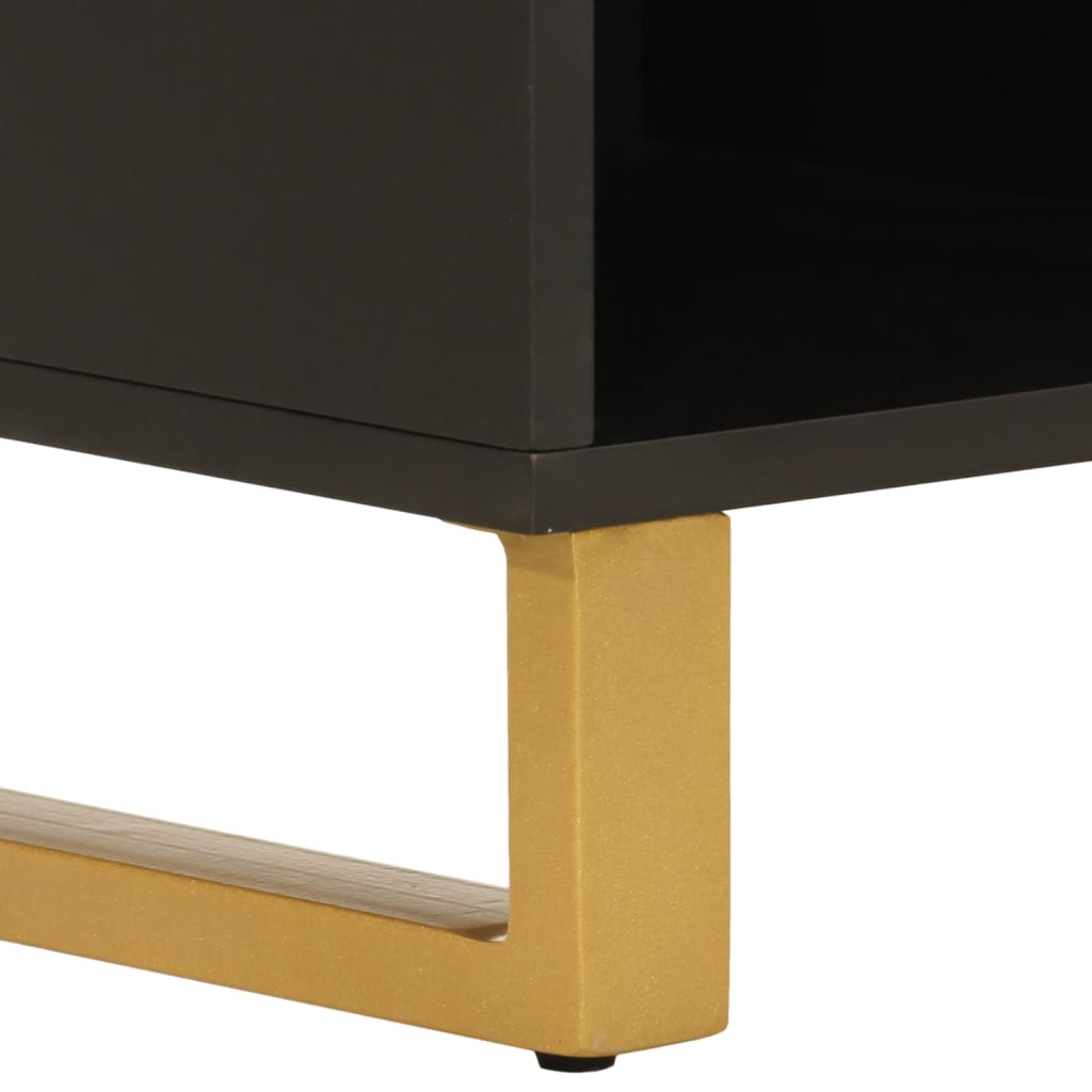 TV-Møbel Svart TV-benk Brun 100x33,5x46 cm heltre mango