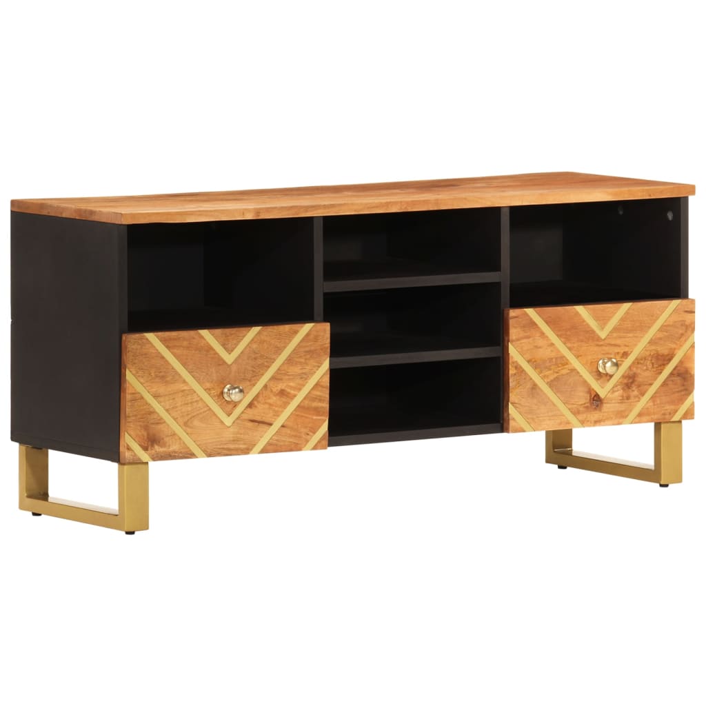 TV-Møbel Svart TV-benk Brun 100x33,5x46 cm heltre mango