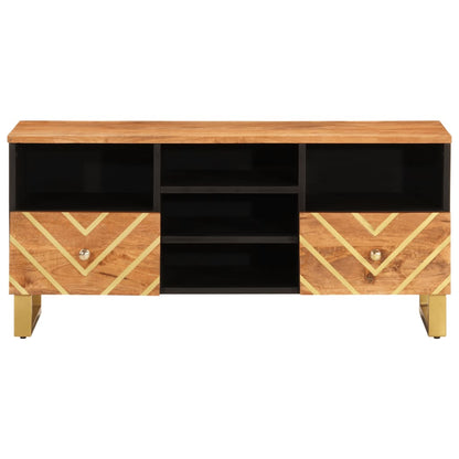 TV-Møbel Svart TV-benk Brun 100x33,5x46 cm heltre mango