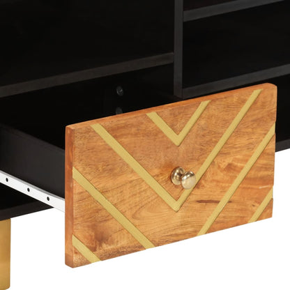 TV-Møbel Svart TV-benk Brun 100x33,5x46 cm heltre mango