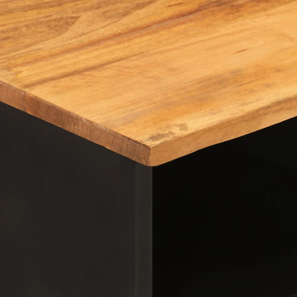 TV-Møbel Svart TV-benk Brun 100x33,5x46 cm heltre mango