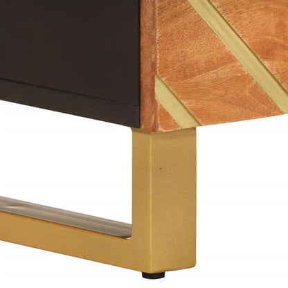 TV-Møbel Svart TV-benk Brun 100x33,5x46 cm heltre mango