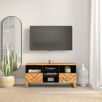 TV-Møbel Svart TV-benk Brun 100x33,5x46 cm heltre mango