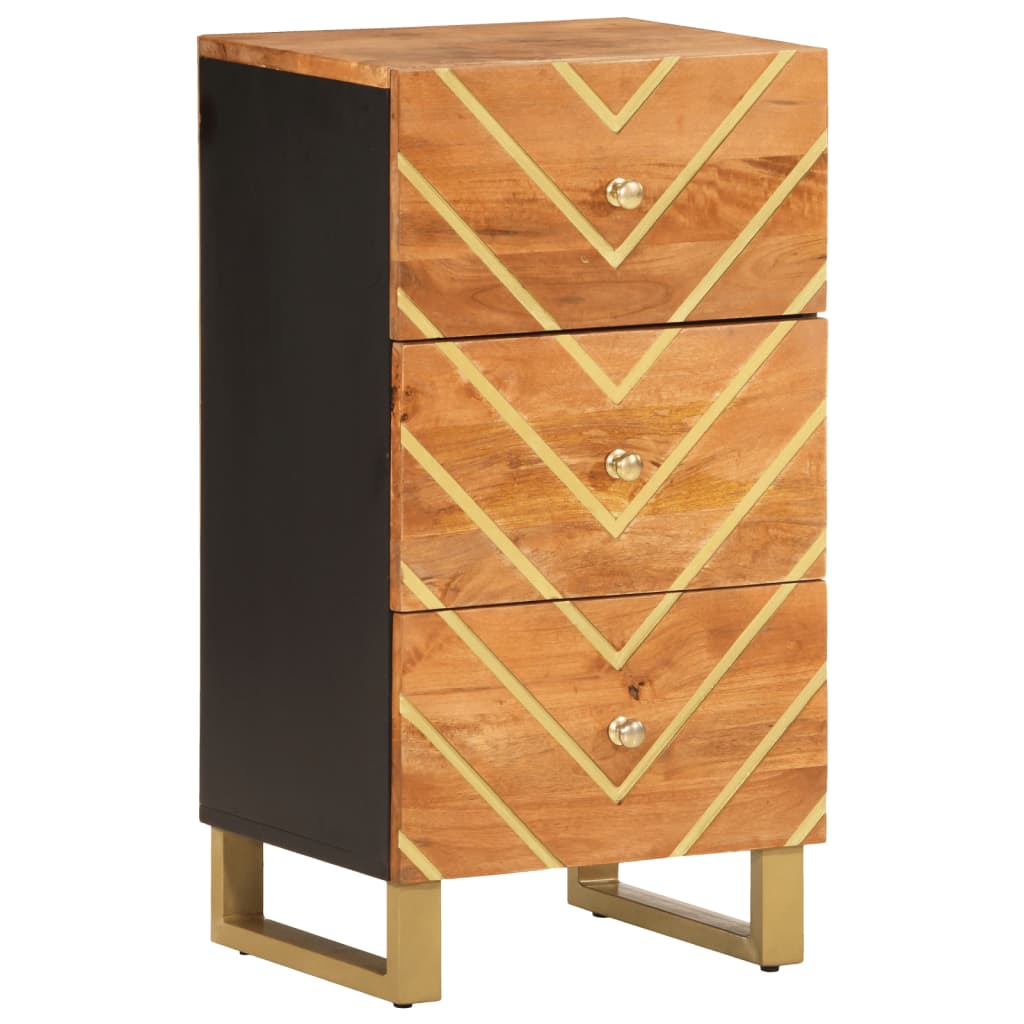 TV-Møbel Svart TV-benk Brun 40x33,5x75 cm heltre mango