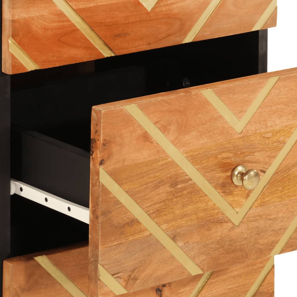 TV-Møbel Svart TV-benk Brun 40x33,5x75 cm heltre mango