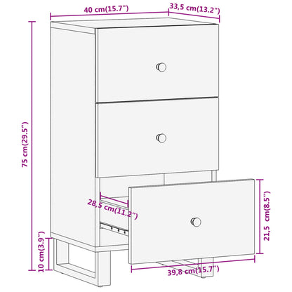 TV-Møbel Svart TV-benk Brun 40x33,5x75 cm heltre mango