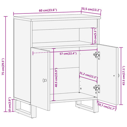 TV-Møbel Svart TV-benk Brun 60x33,5x75 cm heltre mango