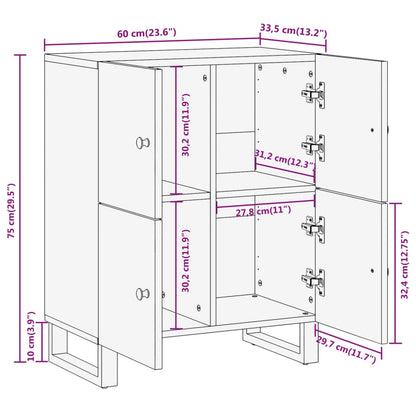 TV-Møbel Svart TV-benk Brun 60x33,5x75 cm heltre mango
