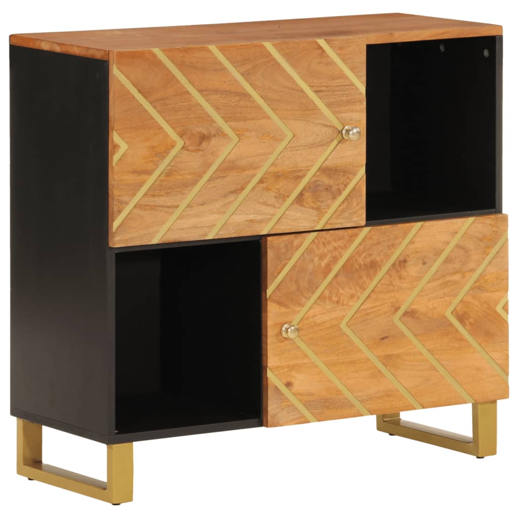 TV-Møbel Svart TV-benk Brun 80x33,5x75 cm heltre mango