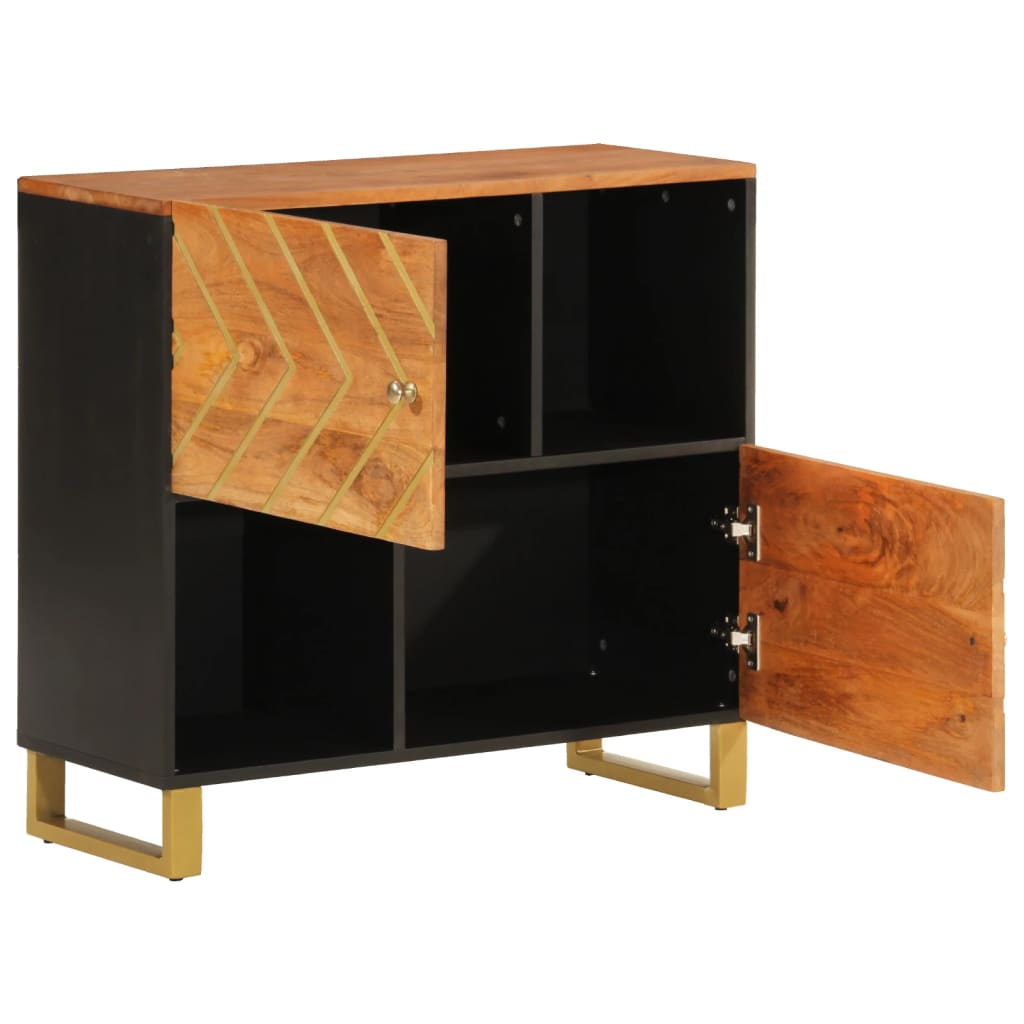 TV-Møbel Svart TV-benk Brun 80x33,5x75 cm heltre mango