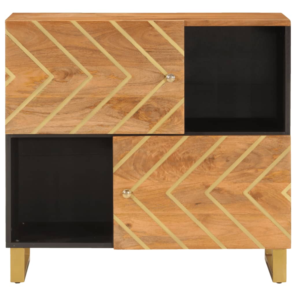 TV-Møbel Svart TV-benk Brun 80x33,5x75 cm heltre mango