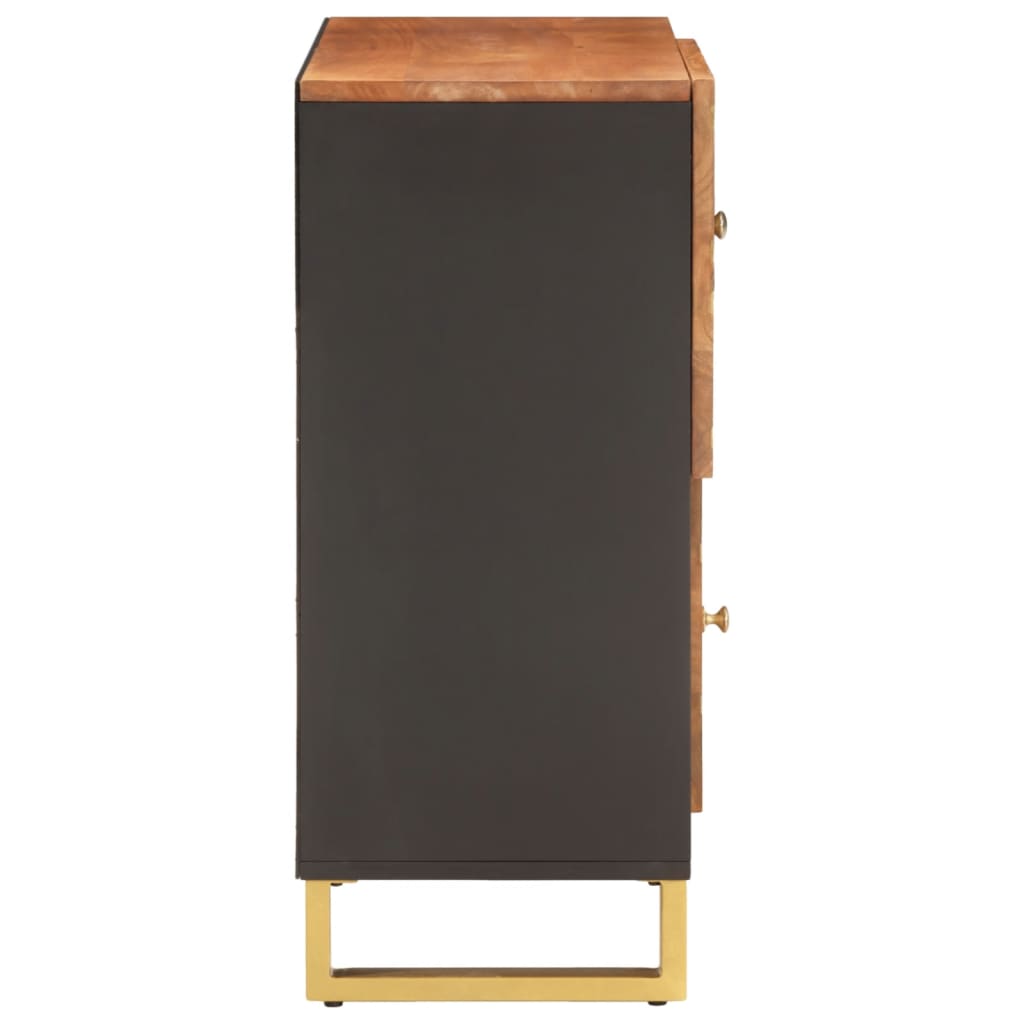 TV-Møbel Svart TV-benk Brun 80x33,5x75 cm heltre mango