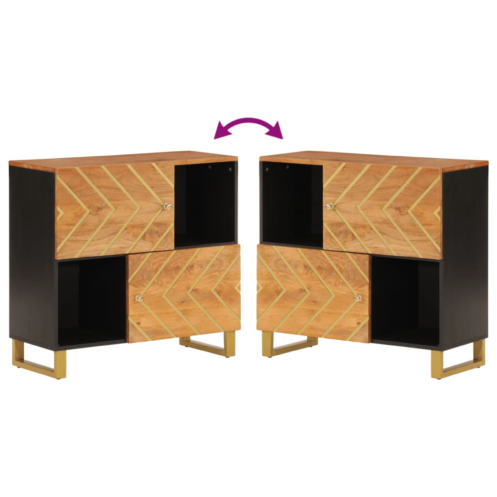 TV-Møbel Svart TV-benk Brun 80x33,5x75 cm heltre mango