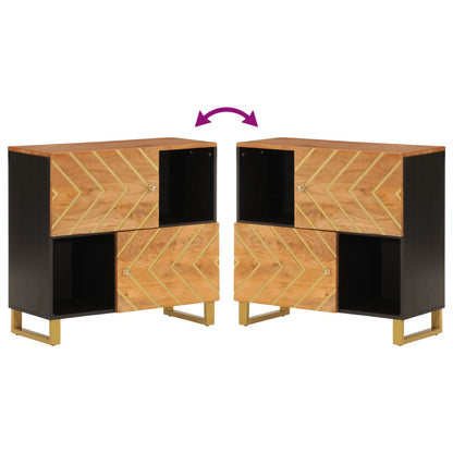 TV-Møbel Svart TV-benk Brun 80x33,5x75 cm heltre mango