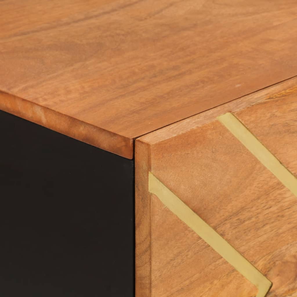 TV-Møbel Svart TV-benk Brun 80x33,5x75 cm heltre mango
