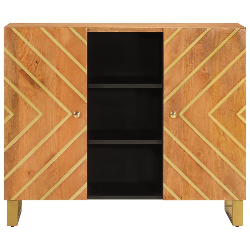 TV-Møbel Svart TV-benk Brun 90x33,5x75 cm heltre mango