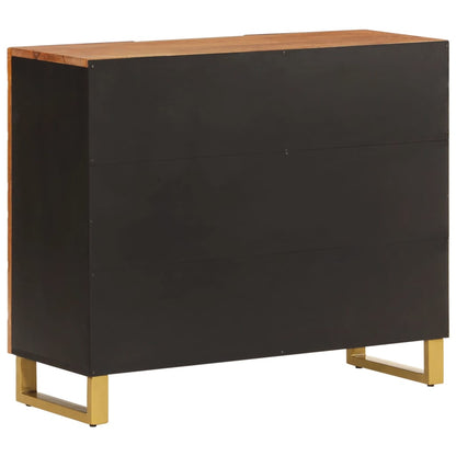 TV-Møbel Svart TV-benk Brun 90x33,5x75 cm heltre mango