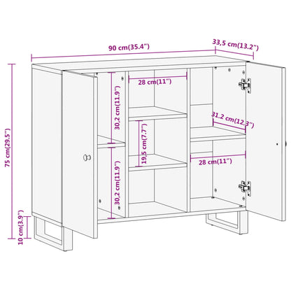 TV-Møbel Svart TV-benk Brun 90x33,5x75 cm heltre mango