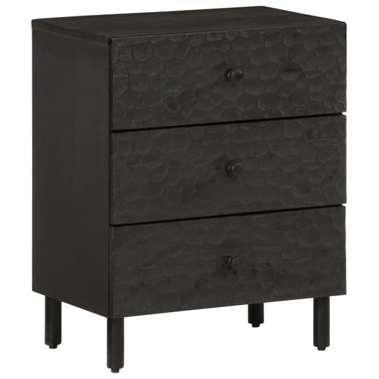 Nattbord Sengbord Svart 50x33x60 cm heltre mangotre