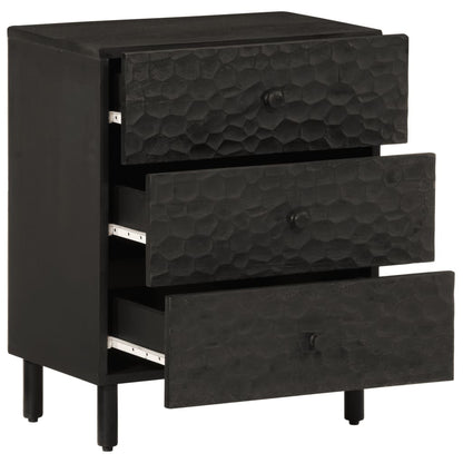 Nattbord Sengbord Svart 50x33x60 cm heltre mangotre